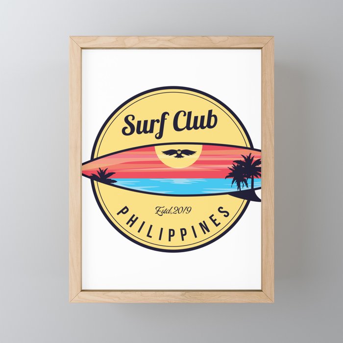 Philippines surf beach Framed Mini Art Print