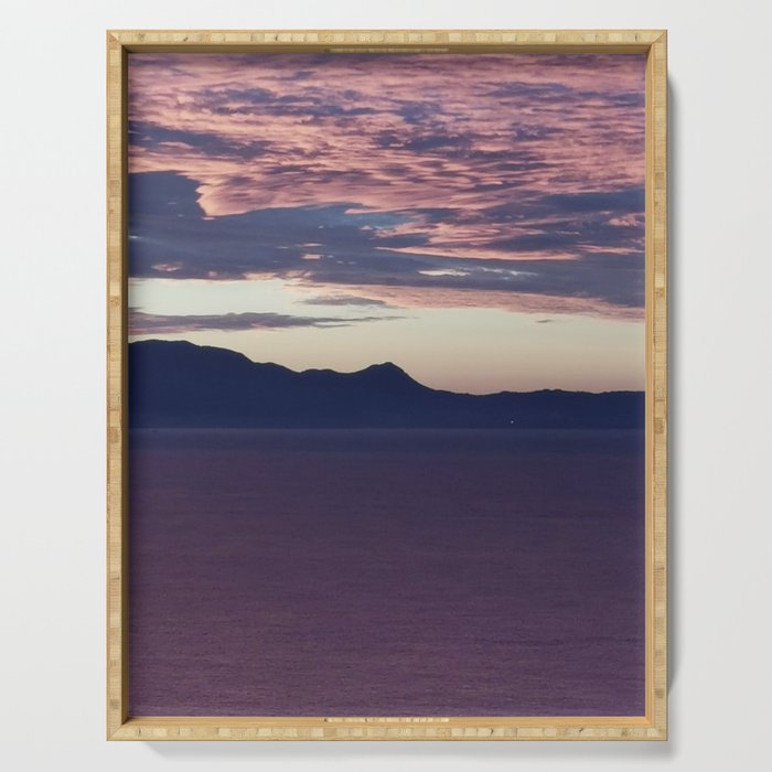 Sorrento Coast Violet Clouds Picture Serving Tray