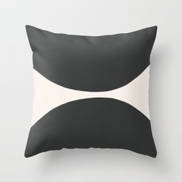 Black and White MidCentury Semi Circles  Throw Pillow