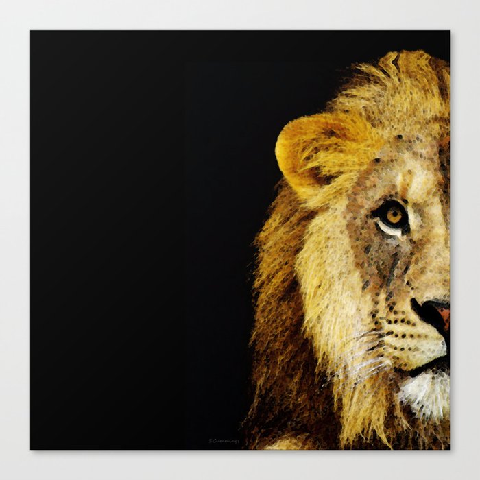 Lion Art - Face Off Canvas Print