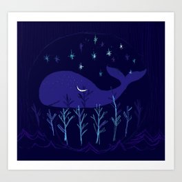 Whale Night Art Print