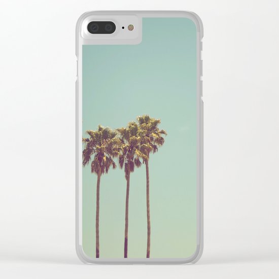 Vintage Palm Trees Clear iPhone Case