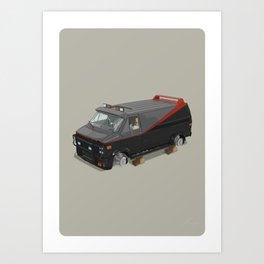 80´s tv and films cars (A team) Art Print | Funny, Digital, Movies & TV, Illustration 