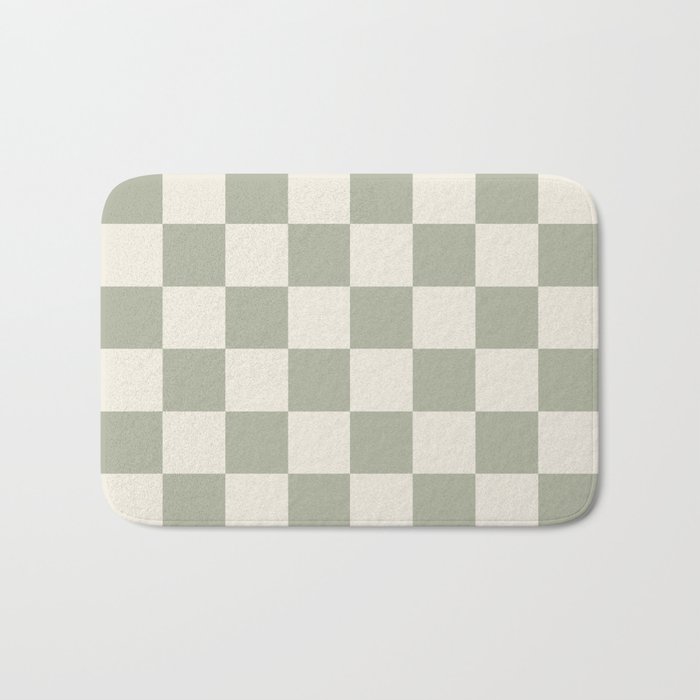 Checkered (Sage Cream) Bath Mat