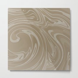 Tan and Taupe Ripple Abstract  Metal Print