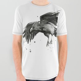 Raven Watercolor All Over Graphic Tee