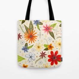 bright colorful floral Tote Bag