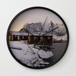 Winter Sunrise In Lofoten Wall Clock