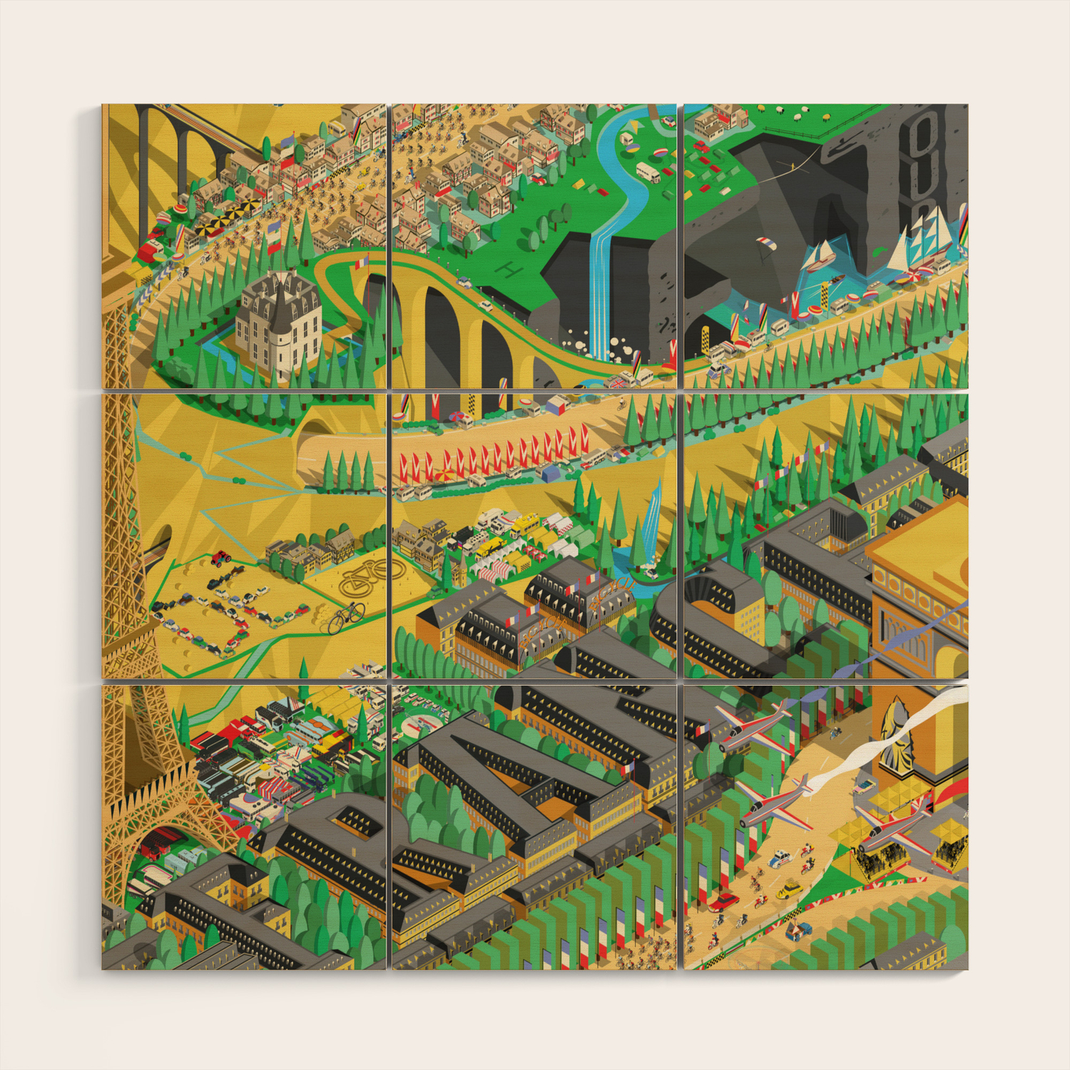 Tour De France Eiffel Tower Wood Wall Art By Andyscullion Society6