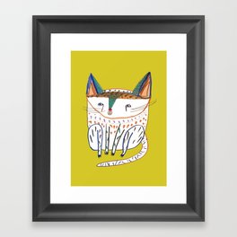 Cat. cats, kitten, cat art, cat illustration, cat pattern Framed Art Print