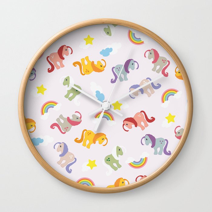 Rainbow Ponies Wall Clock