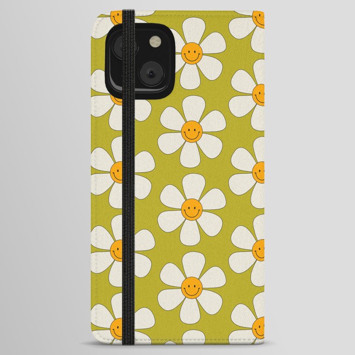 smiley face flowers iPhone Wallet Case