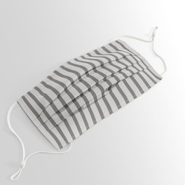 [ Thumbnail: Dim Grey and Light Grey Colored Lined/Striped Pattern Face Mask ]