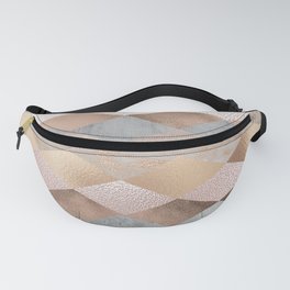 Copper and Blush Rose Gold Marble Argyle Fanny Pack