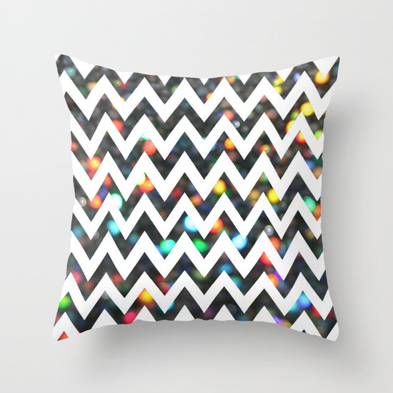 Chevron Sparkles Throw Pillow