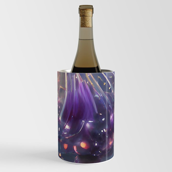 Colourful Abstract AI Art Jellyfish Wine Chiller