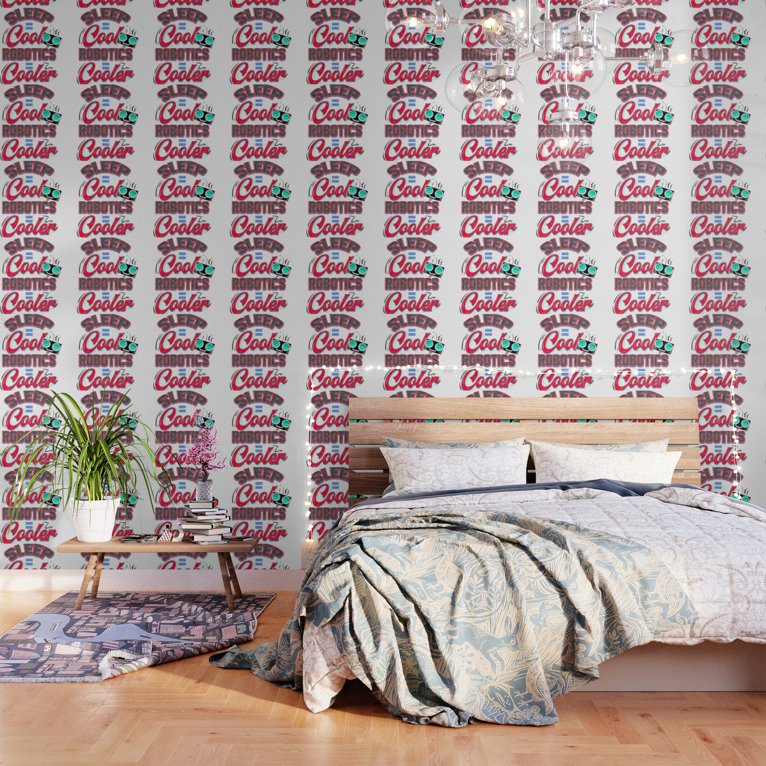 Sleep Cool Robotics Cooler Fun Robot Lover Wallpaper By Kanigdesigns Society6