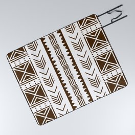 African White Mud Cloth Design Picnic Blanket