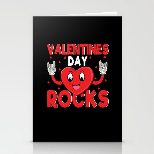 Kawaii Rock Rocker Hearts Day Valentines Day Stationery Cards