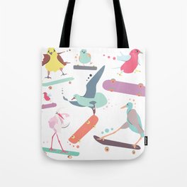 Skating Birds Tote Bag