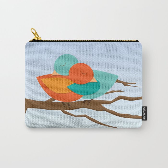 Hug ME - Two birds in hug - illustration of love Carry-All Pouch