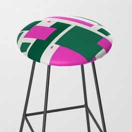 Pink and green mod squares Bar Stool