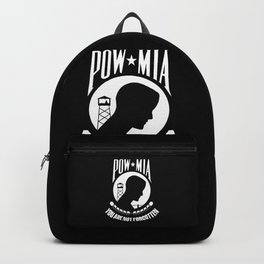 POW MIA (Prisoner of War - Missing in Action) flag Backpack | Graphicdesign, Symbol, Vets, Notforgotten, Flag, Illustration, Mia, Powmia, Pow, Black and White 