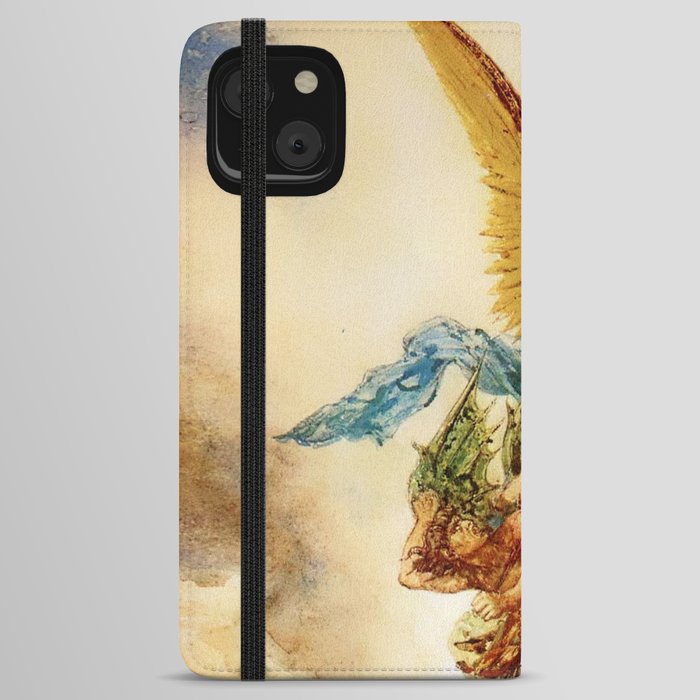 “St Micheal Vanquishing Satan” by Gustave Moreau iPhone Wallet Case
