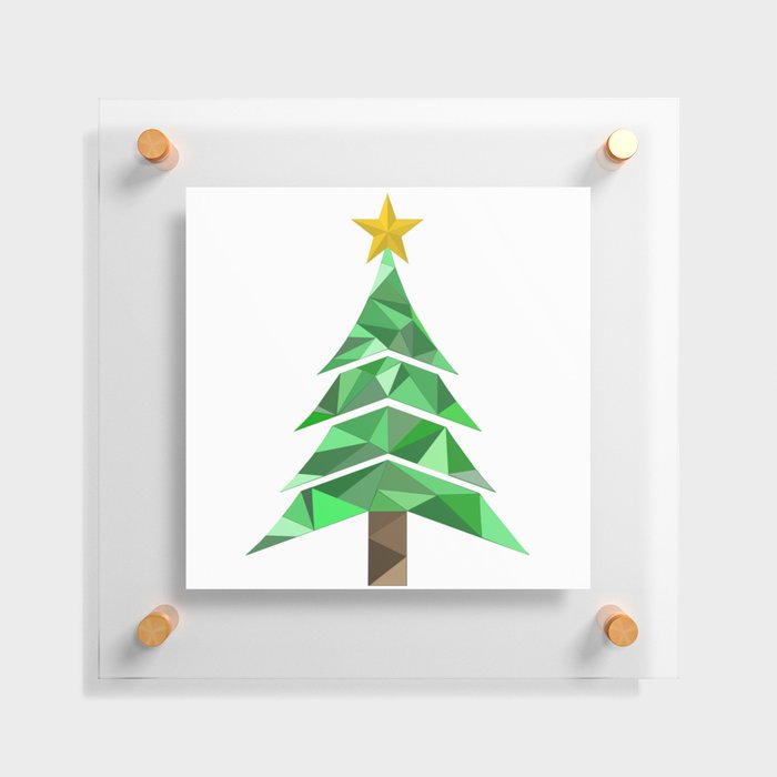 Christmas Tree with Star Topper Floating Acrylic Print