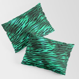Green Tiger Skin Print Metallic Pattern Pillow Sham