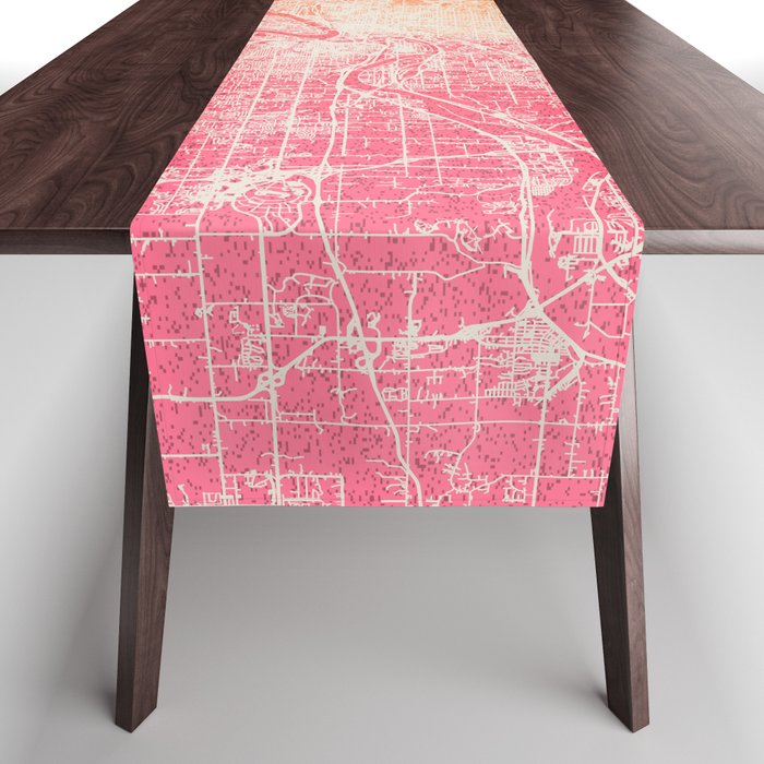 Colorful Kansas City Map Table Runner