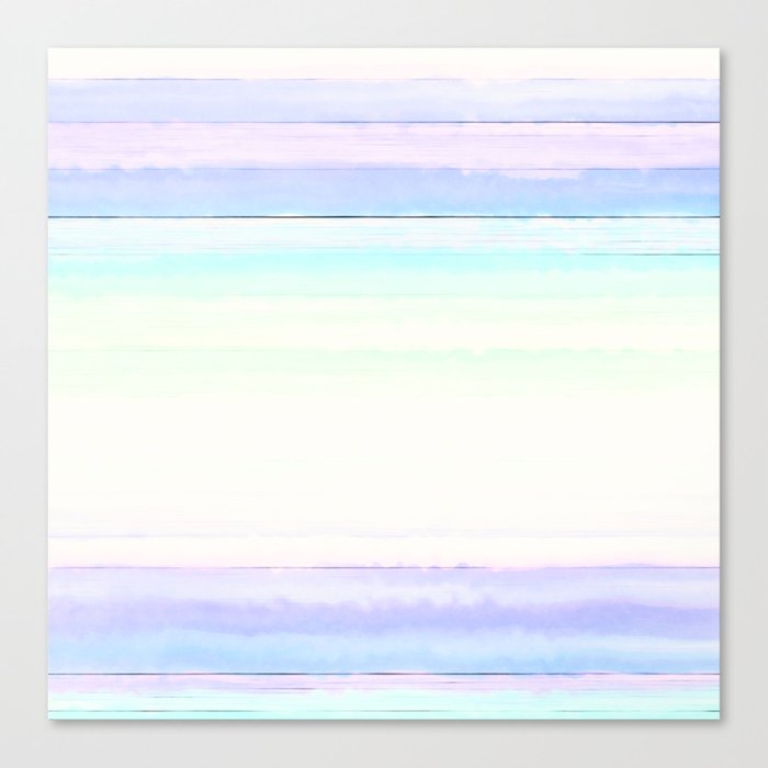 Soft watercolor stripes Canvas Print