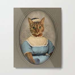 Jane "Paw"sten Metal Print | Petportrait, Digital, Photo, Color, England, Tabbycat, Austen, Victorian, Writer, 18Thcentury 