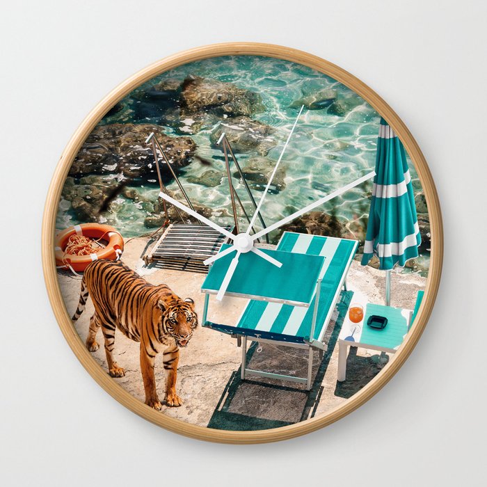 Beach Tiger Wall Clock