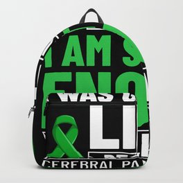 Cerebral Palsy Green Ribbon Brain Damage Awareness Backpack