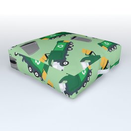 Recycling Garbage Truck Pattern Outdoor Floor Cushion