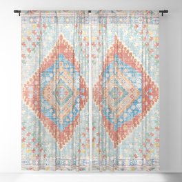 Heritage Multicolore Rug  Sheer Curtain