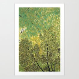 Hayami Gyoshu - New Leaves, 1915 Art Print | Print, Trees, Decor, Hayami, Gyoshu, Tree, Vintage, Nature, Leaves, Green 