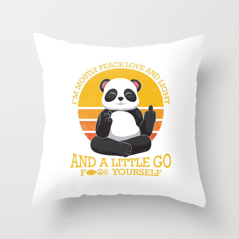 Mostly Peace Love Light And A Little Go F You Throw Pillow By Born