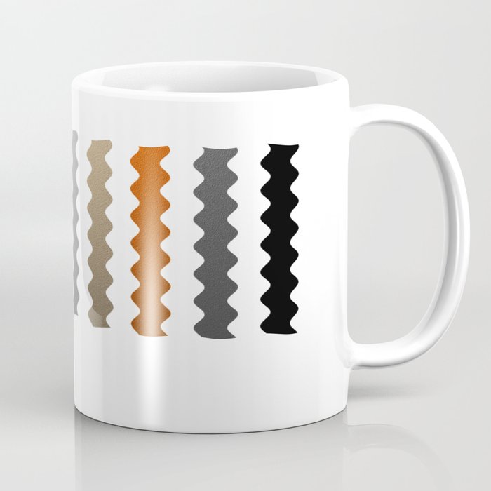 Vertical Waves - Metallic Gold, Silver and Black Vertical Wavy Stripes Coffee Mug