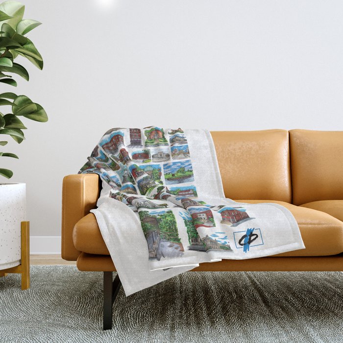 Urban Sketch Collection Throw Blanket