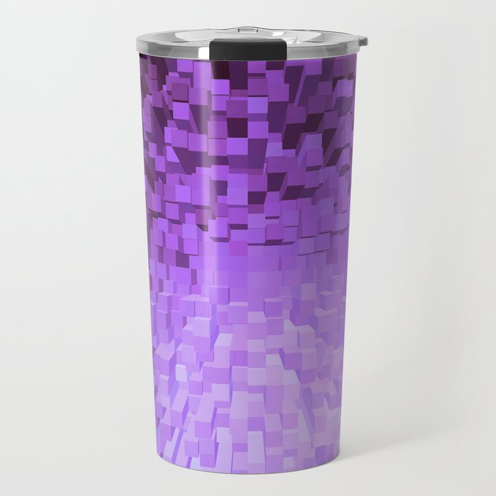 Purple Pixelated Pattern Travel Mug