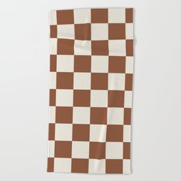 Checkered (Brown Cream) Beach Towel