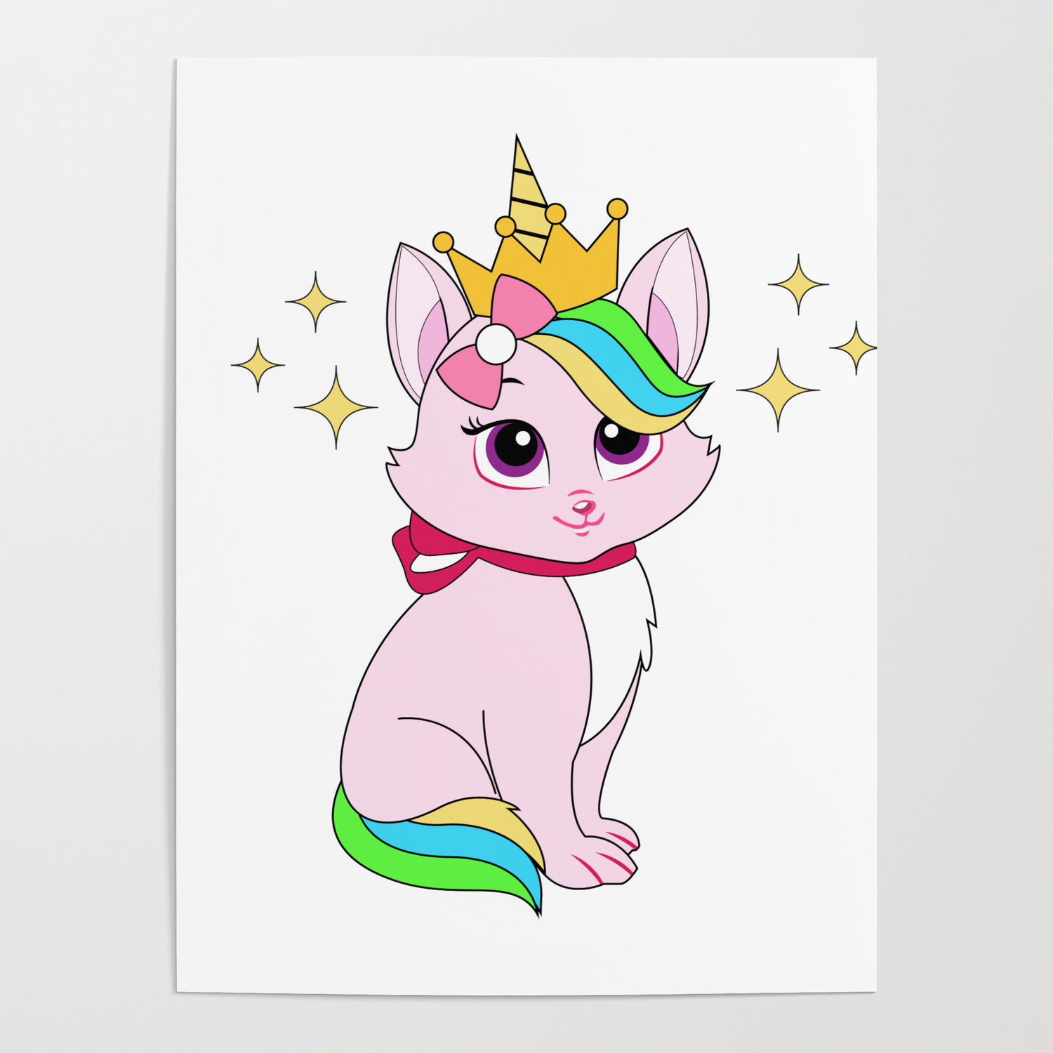 unicorn kitty cute cat adorable cat pink cat unicorn getup girl cat beautiful eyes cat cat ar poster by julorzo society6