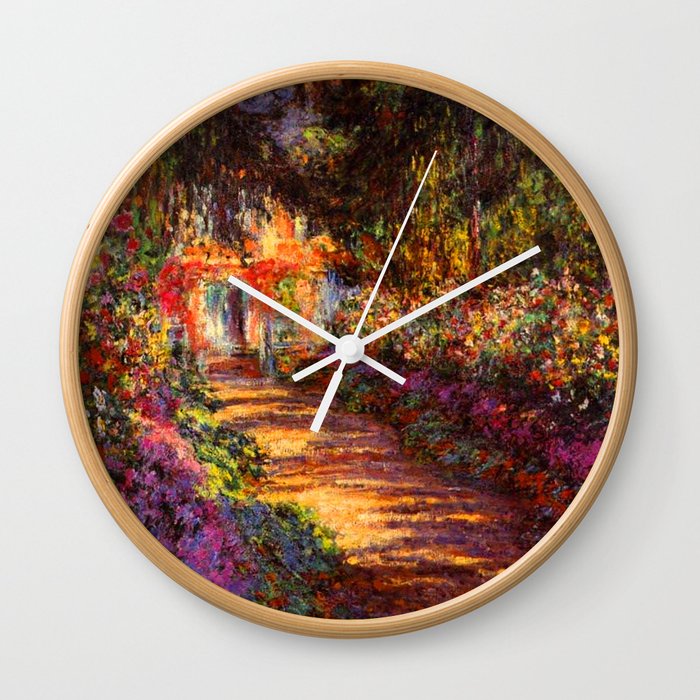 Garden Path At Giverny Claude Monet 1902 Wall Clock By
