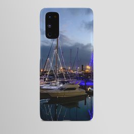 Christmas lights on the marina Android Case