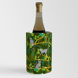 Lemurs in a Green Jungle Wine Chiller