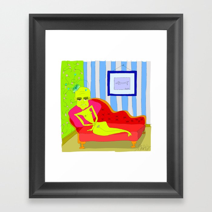 "Stealing Matisse" (Picasso Watching) Framed Art Print