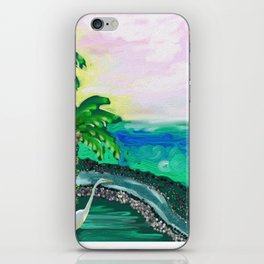 Tropical Ocean View with Egret iPhone Skin
