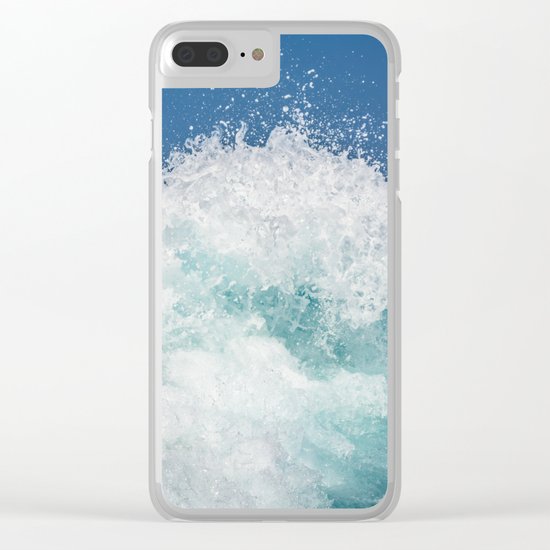 Crashing beautiful waves Clear iPhone Case